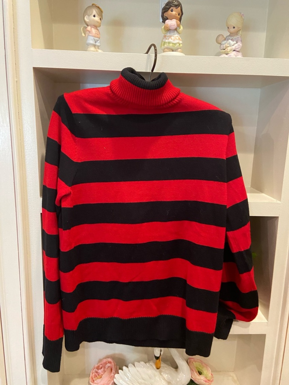 Marc jacobs vintage Red and Black Striped Turtleneck Sweater large